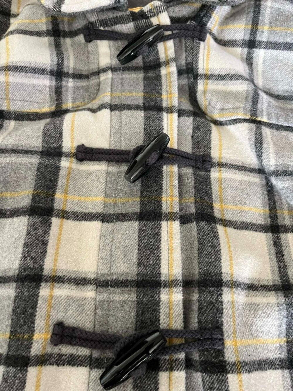 Old Navy Hooded Plaid Toggle Duffle Wool Coat size Large - Picture 10 of 10